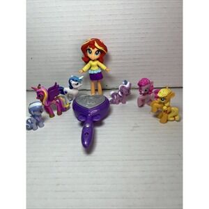 Set of 6 My Little Pony 2 Inch Figures Princess Cadance, Silver Spoon, Applejack